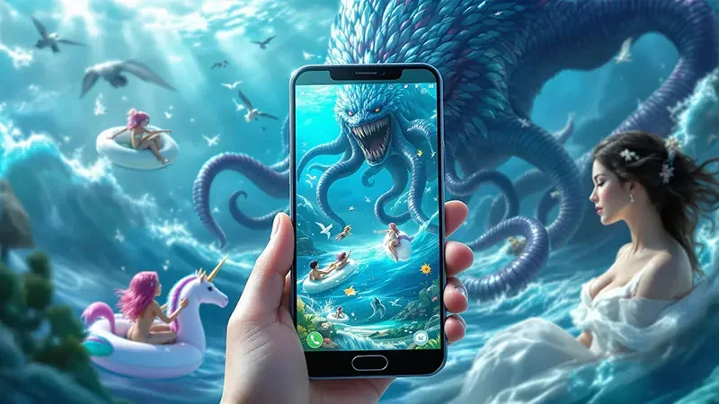 Visual bawah laut untuk pengalaman tembak ikan mobile ANGSA4D
